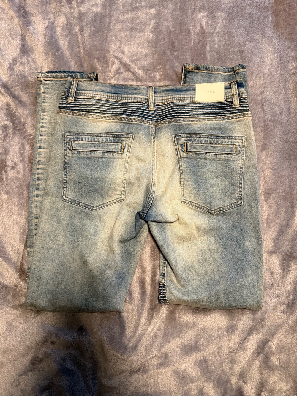 KDNK Light Blue Distressed Skinny Jeans for Men - Picture 3 of 5